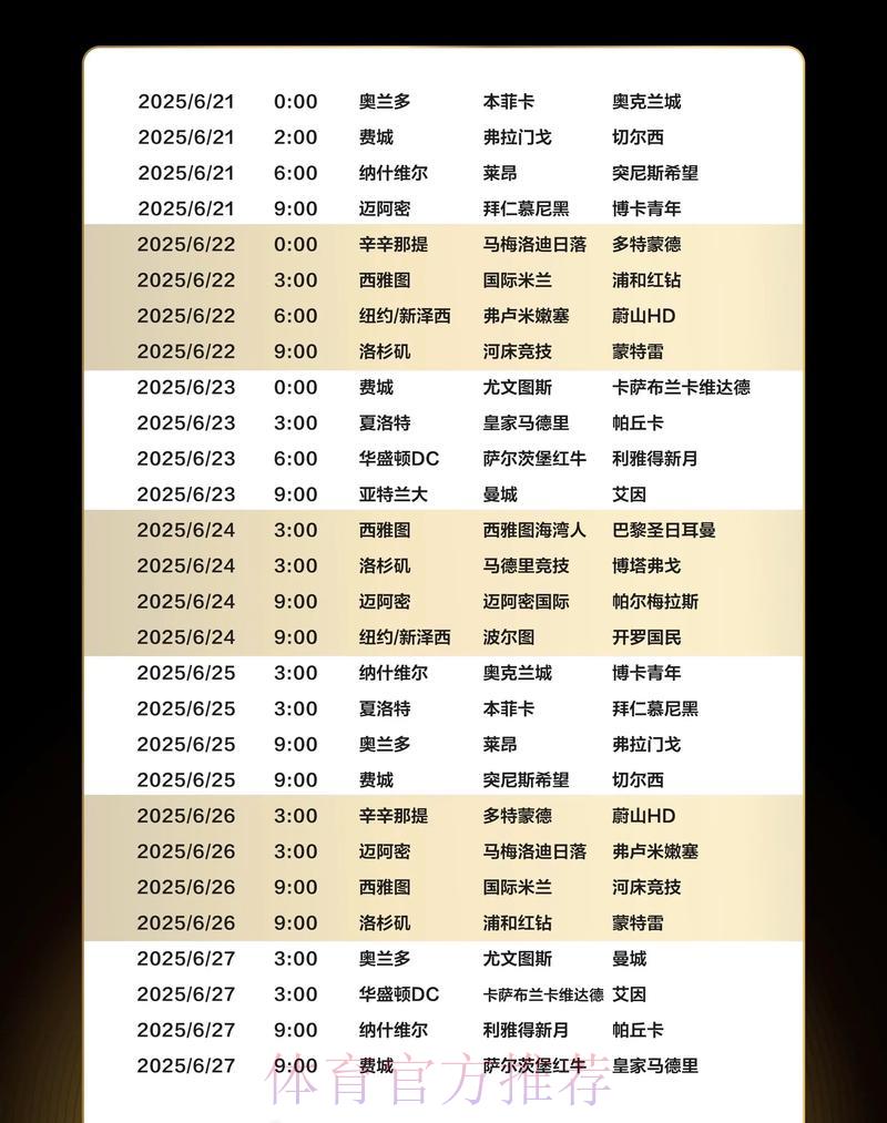 世界杯直播赛程时间表及详细信息